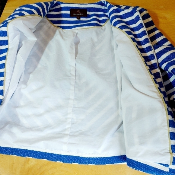 MELANIE LYNE Zip Up Blazer Fully Lined Suit Jacket Size 12 - Picture 11 of 13